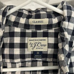 J Crew secret wash gingham shirt navy size M
